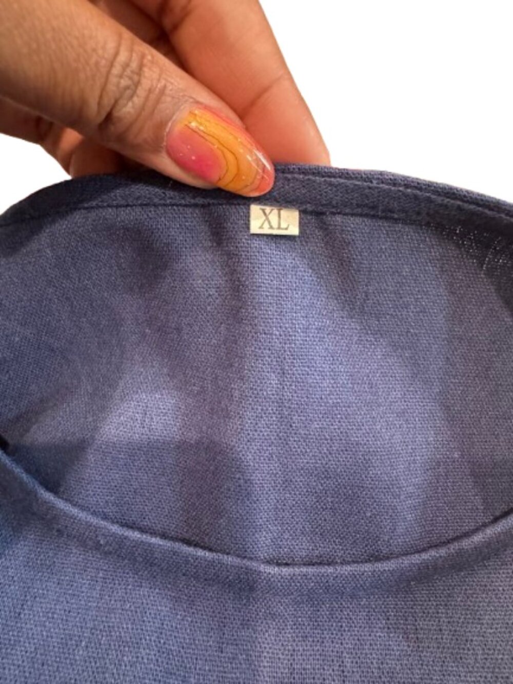 NWT Mordenmiss Navy Cotton Linen Tunic Lagenlook Midi Dress with Pockets (XL) - Picture 9 of 16